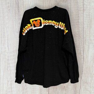 Walt Disney World Spirit Jersey Halloween Mickey Pumpkin Glow Glitter Black XL